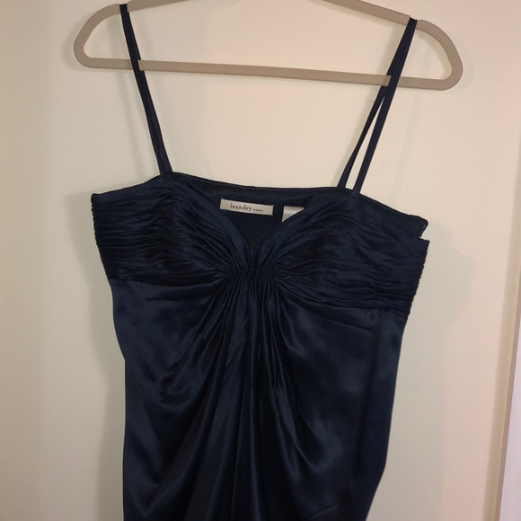 Silky Navy Blue Dress - Picture 2 of 3